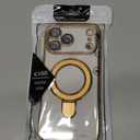 LXK Magnetic Invisible Stand for iPhone 17 Pro Max Case 6.9" Compatible with MagSafe, Military-Grade Protection, with Camera Protector, Clear Scratch-Resistant Back Cover for 17 ProMax, Gold