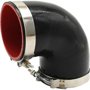 90 Degree Elbow Coupler Silicone Hose 4-Ply 4-inch, Length 120mm Thickness 5mm with T-Bolt Clamp, Replace for Turbo Intercooler Intake Piping