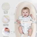 COMOMY Baby Changing Pad with Wipeable & Waterproof PU Cover, Contoured Diaper Changing Pad for Dresser with Non-Slip Safety Belt, Portable and Lightweight, Large Cushioned Foam, Beige