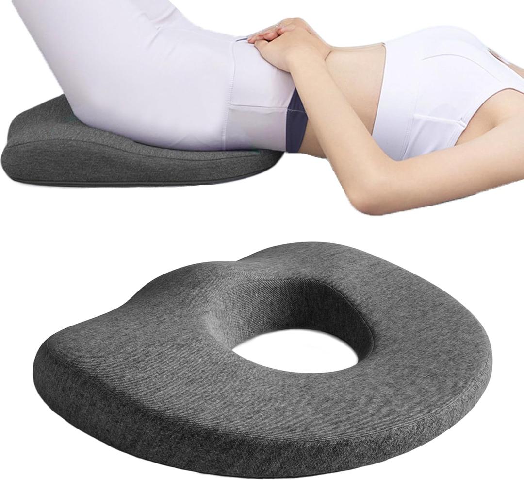 Bed Sore Cushions For Butt, Bedsore Pressure Relief Pillow for Sleeping and Sitting, Donut Pillow Cushion for Bed Sores on Buttocks, O Shaped Opening Tailbone Pillow, Butt Pillows For Sitting Tailbone (Grey)