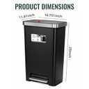 Trash Can with lid, 12 Gallon Slim Tall Garbage Can,Black