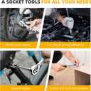 46-Piece Socket Wrench Set, Premium 1/4 inch Metric Socket Set, Ratchet Set with Quick-Release Ratchet and Extension Bar, Compact Storage Case - Perfect for Auto Repair & Home Use