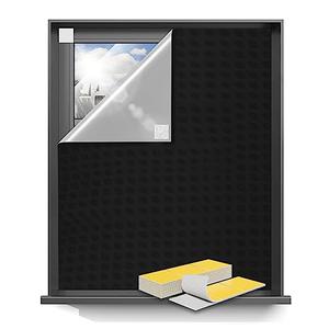 Sumobaby Blackout Curtains for Bedroom Portable 50"x59",No Drill Black Out Shades with Upgraded Hook&Loop Tapes,100% Blackout Window Cover,Easy to Cut Fit Blinds for Bedroom,Nursery(2 Panel,Black)