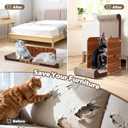 34 Inch Cat Scratcher Bed, Upgraded Cardboard Scratching Pad, Extra Large Cat Scratchers for Indoor Cats, Convertible Vertical Cat Scratching Board Furniture Protector (Red Brown)