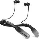 Lecefty Neckband Bluetooth Headphones, 200H Extra Long Playtime Wireless Stereo Neckband Earbuds with Microphone, Waterproof Balanced Armature Drivers in Ear Headset for Sports/Workout (Silver)