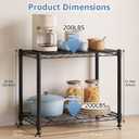 DUMOS 2-Tier Metal Storage Shelves, Shelving Unit, Storage Rack, 23" W