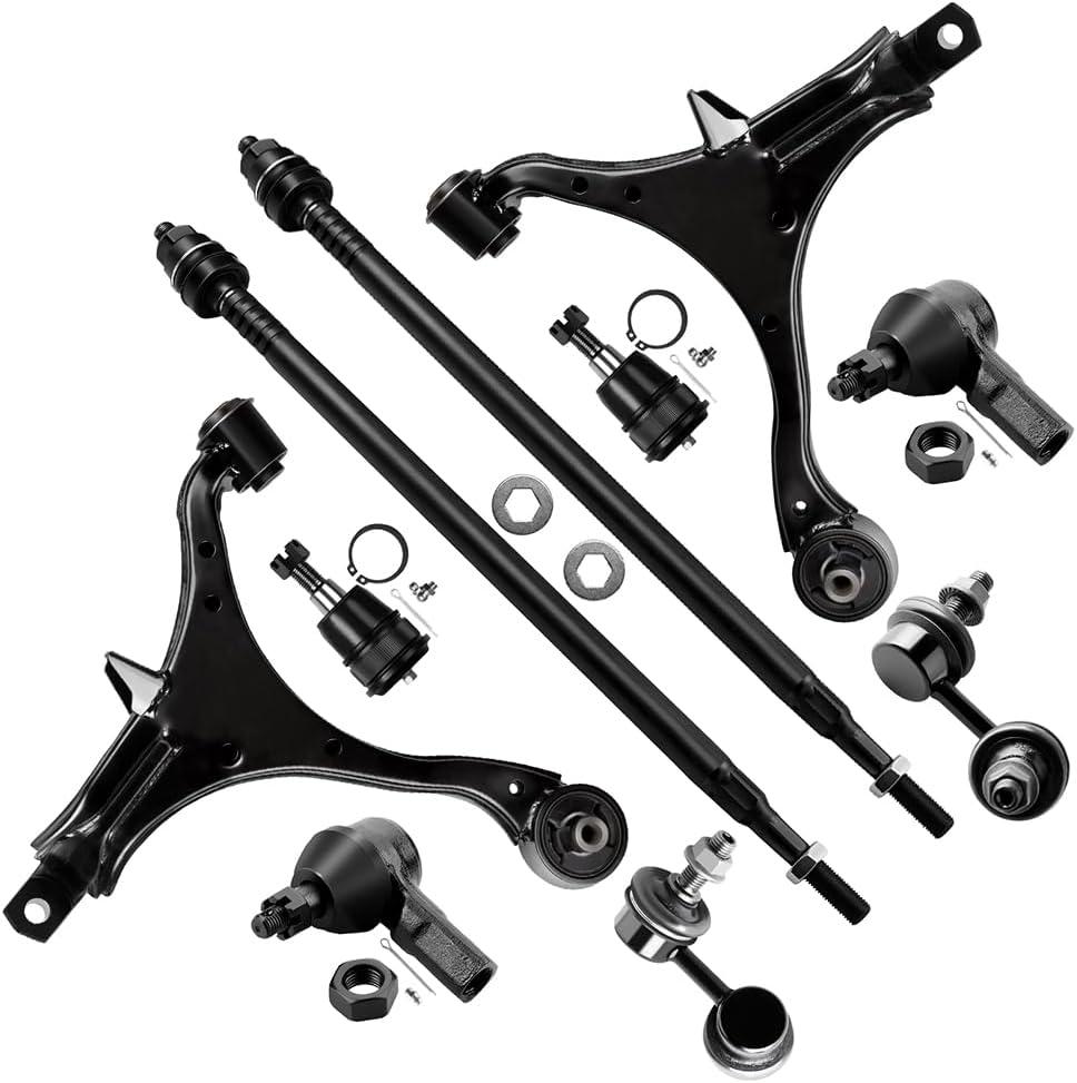 SCITOO 10pcs Front Suspension Kit Lower Control Arm Inner Outer Tie Rod Ends Sway Bar End Link Lower Ball Joint Fit 2002-2006 For Honda CR-V