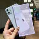 3 x Compatible with iPhone 11 Case Square Transparent Anti-Scratch Reinforced Corners Shockproof Flexible Protective TPU Ultra Thin Slim Cases Cover for iPhone 11 6.1 inches (Clear/Light Purple)