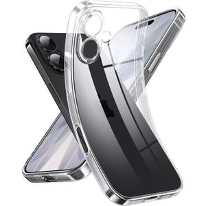 Supdeal Crystal Clear Case for iPhone 17, [Not Yellowing] [Camera Protection] [Military Grade Drop Tested] Transparent Shockproof Protective Soft Silicone Slim Cover, 6.3 inch, Transparent