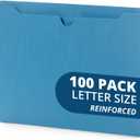 Blue Summit Supplies 100 Blue File Jackets, Reinforced Straight Cut Tab, Designed for Use in Standard Hanging Files, Letter Size, 100 Pack