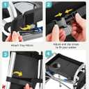 FANGSUN Walker Tray for Folding Walker Foldable Tray for Walkers with Side Pockets & Cup Holder, Spill-Proof, Easy Install with Straps, Fits Rolling Walkers with Side Bars, for Meals & Drinks