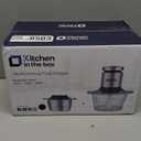 Kitchen in the box Food Processor, Electric Meat Grinder & Food Chopper with 400W Powerful Veggie Chopper-2 Bowls8 Cup+8 Cup & 2 Bi-Level Blades for Meat/Fish/Vegetable/Baby FoodBlack Button