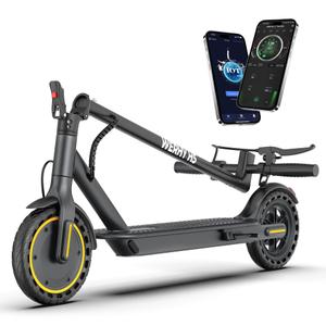 Electric Scooter with 8.5" Solid Tire, 350W Powerful Motor & 19MPH Top Speed, 16 Miles Long Range, Folding E Scooter with Dual Braking for Teens and Adults