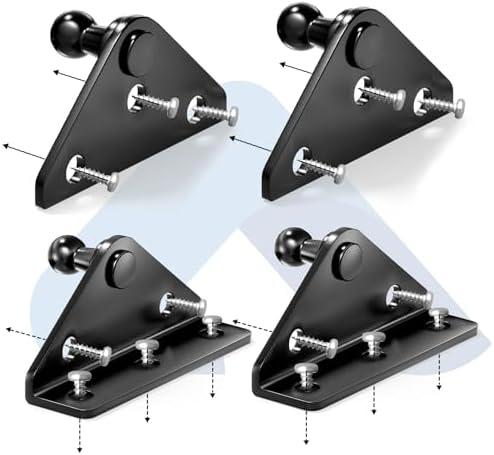 ARANA 10MM Gas Strut Mounting Brackets, Ball Stud Mount Bracket for Universal Lift Supports Shocks Spring Kits Hardware 4PCS with 16 Screws (Only Fits 10mm Ball Head)