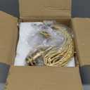 Plug in Glass Pendant Light with Dimmable Switch 4.72" Vintage Hanging Pendant Light Fixtures for Bedside Dining Room Foyer, Brass (Clear A136)