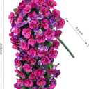 Hibiscus Artificial Fake Hanging Flowers Plants for Outdoor Spring Decoration, 2PCS UV Resistant Faux Hibiscus Silk Flowers Realistic Look Real for Planters Outside Porch Patio Yard, Violet Fuchsia