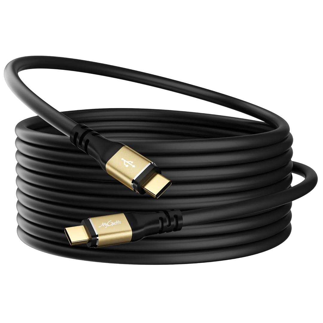 100W USB C to USB C Cable 20FT, Type-C Extra-Long 5A Fast Charging Cable, Compatible with iPhone 17/16/15 Series, Samsung Galaxy S25 S24 S23, MacBook Pro, iPad Air/Pro, Carplay