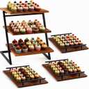 Set of 4 Cupcake Stand for 180 Cupcakes, 3 Tier Wooden Cup Cake Stand