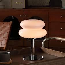 Glivpny Mushroom Lamp Table Lamp for Night Stands,Mid Century Modern Desk Lamps for Bedroom, Vintage Dimmable Bedside Small Cute Lamps, Cool Aesthetic House Warming Gifts New Home Decor(White)