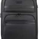 KROSER Softside Expandable Carry On Luggage with Spinner Wheels & Built-in TSA Lock, Durable Suitcase Rolling Luggage with USB Port, Carry-On 20-Inch, Black