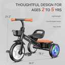 Umatoll Tricycle for Toddlers 2-5 Year Old, Ajustable Toddler Bike Outdoor Toys, Birthday Gift for Boy Age 2-4, Trike with Light up Wheels
