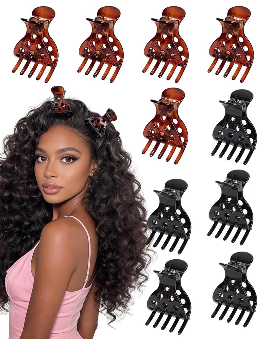 Hair Volume Clip 10 PCScurly hair clips Root Clips for Curly Hair Volume and Claw Clips for Thick Hair, Root Lifter for Bounce Curl No Crease curl clip for styling.