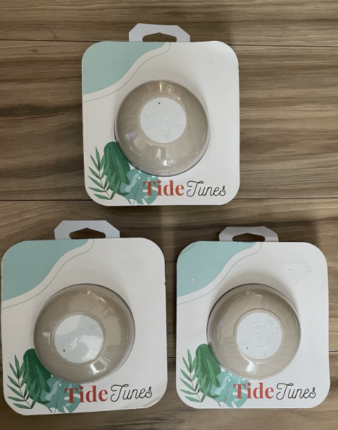 TideTunes Seashell Bluetooth Speaker White 2 Pack