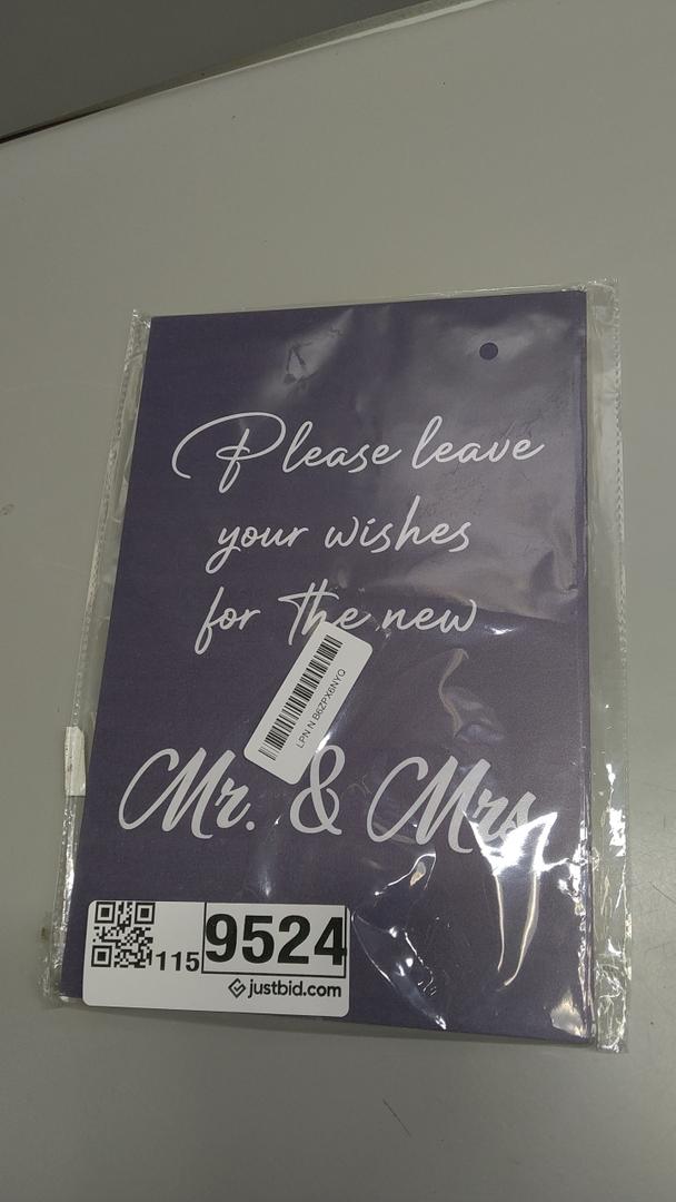 8×12- inch, Please Leave Your Wishes for The New Mr. & Mrs., 1- Pack, Floral Wedding Party Sign