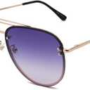 Trendy Oversized Aviator Sunglasses for Women 2025, Cute Retro Aviator Sun Glasses UV Protection Big Shades VF2203