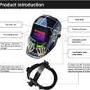 TEKWARE Welding Helmet Solar Power Auto Darkening Hood Welder Mask Breathable Grinding Helmets with Adjustable Shade Range (Gz-107)