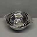 3 Pcs Stainless Steel Colander Strainer Set Metal Colander for Kitchen Pasta Strainer for Rice Food Fruits Spaghetti Vegetables (2QT, 3QT, 5QT) (Silver)