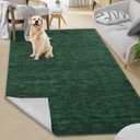 RUGSREAL Modern Area Rug 4x6 Rug for Bedroom Indoor Non-Slip Solid Color Area Rug Washable Contemporary Area Rugs Throw Floor Carpet for Bedroom Living Room Kitchen, Dark Green