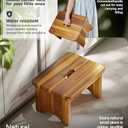 Wooden Step Stool, 9'' One Step Stool for Adults, Wooden Beside Step with 550 Lbs Load Capacity, Heavy Duty/Portable/Nonslip/Durable Construction Safe Step for Bedroom/Kitchen (Warm Acacia)