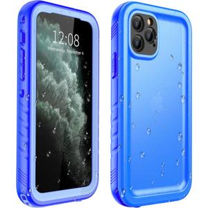 SPORTLINK for iPhone 17 Pro Max Waterproof Case  Shockproof Dustproof Case with Builtin Screen Protector, Full Body Heavy Duty Sealed Protective Cover for iPhone 17 Pro Max 6.9" Blue/Frosted Clear