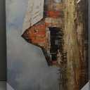 Rustic Canvas Wall Art Old Barn Textured Painting Vintage Farmhouse Wall Decor Pictures For Living Room 36 x 24 Inch (35.4L" x 23.6W", FH02)