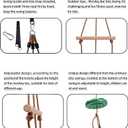 KINSPORY Disc Swing for Kids, Swing Set Accessories, 7FT Height Adjustable Gym Monkey Bars, Hanging Tree Seat for Backyard, Outdoor Play Equipment - Green