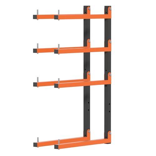 Olgsibb Lumber Storage Rack,Upgrade Folding Lumber Rack Wall Mount,Heavy Duty Metal 4 Level 32 Inch Wood Storage Rack for Garage Storage Organization