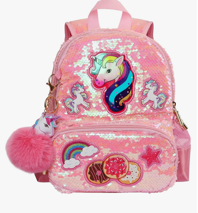 Unicorn Sequins Backpack for Girls,Toddler Kids Schoolbag,Bookbag for Kindergarten Elementary,Gift for Birthday Xmas.