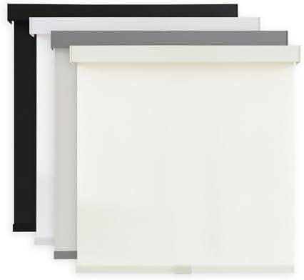 AOSKY Light Filtering Roller Shades Cordless Blinds for Windows, Free-Stop Shades with Valance, 99% Blackout, Thermal Insulated Fabric, UV Protection, Natural Woven Blinds（48" W x 72" H, Avory）