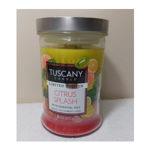 Tuscany Candle, Limited Edition Citrus Splash, With Essential Oils, Tropical juice and bright citrus 18OZ
