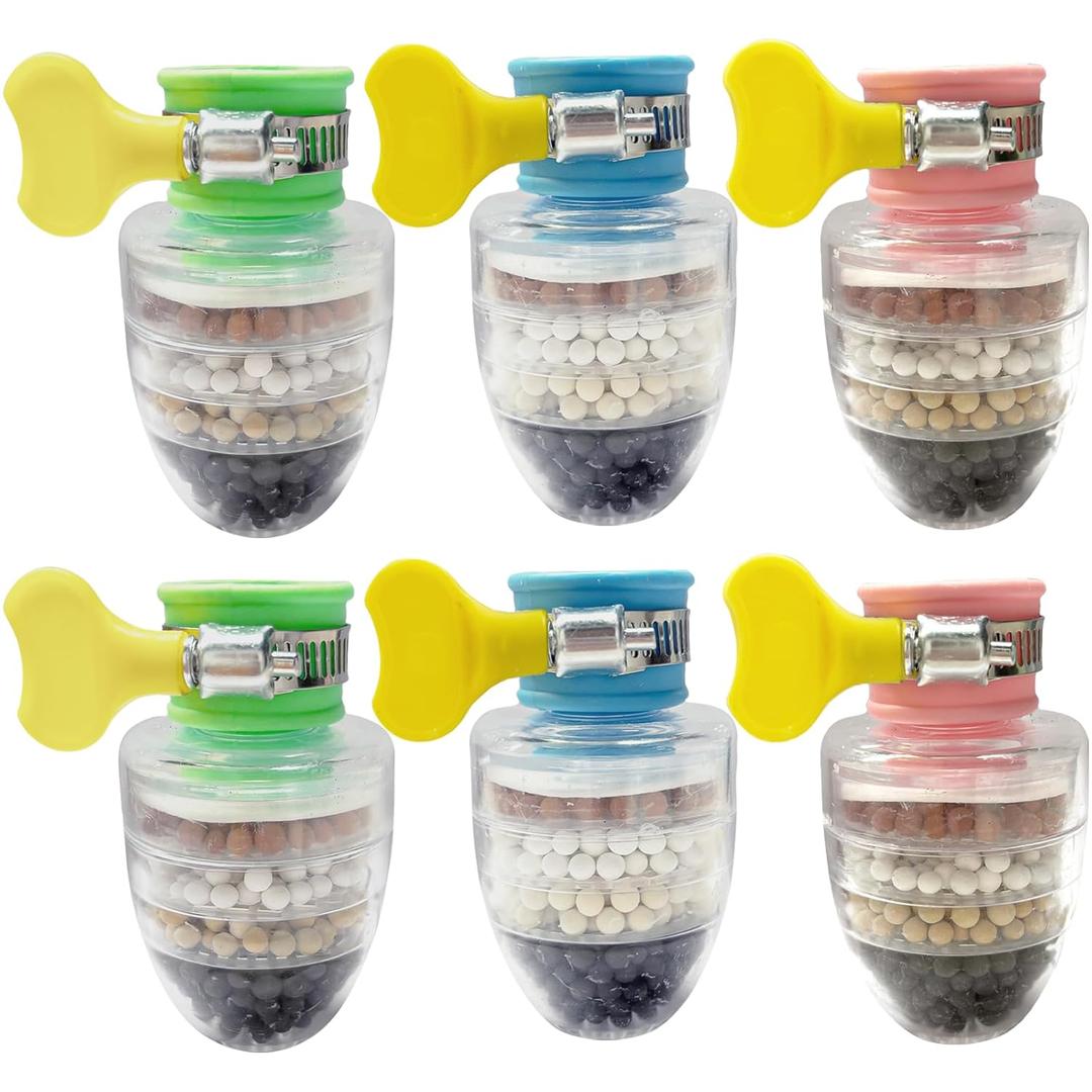 6 Pcs Faucet Water Filter,6 Layer Cartridge Activated Carbon Filters Water Filter Faucet, Faucet Water Purifier Replacements for Sink Applicable 1/2inch - 3/4inch Faucet(Random)