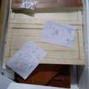 Martin Svensson Rustic Solid Wood TV Stand - Antique White and Honey Tobacco Finish - Hexagonal Shape and Farmhouse Design Entertainment Center with Shelves Included