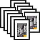 eletecpro 11x14 Picture Frames Set of 10 with Clear Acrylic Cover, Gallery Wall Decor, Displays 8x10 Photos with Mat or 11x14 Without, Horizontal or Vertical Wall Mount, Black