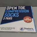 Doctor's Select 3 Pairs Copper Toeless Compression Socks for Men - 20-30 mmHg Open Toe Compression Socks Women, Toeless Socks, Knee High, Black (Large-X-Large)