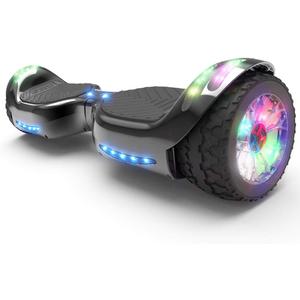 HOVERSTAR All-New HS2.0 Hoverboard All-Terrain Two-Wheel Self Balancing Flash Wheel Electric Scooter with Wireless Bluetooth Speaker (Chrome Black)