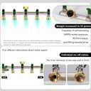 5 Way Garden Hose Splitter, Heavy Duty Brass Nickel Plated Rust Resistant Faucet Manifold, 3/4" Frost Resistant Outdoor Hose Adapter ConnectorHose Spigot Adapter with 5 large Green handles