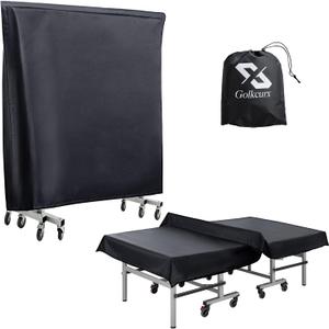 Golkcurx Ping Pong Table Cover,Table Tennis Cover Waterproof Sunproof Indoor & Outdoor Fits Universal 9x5 FT Tables (Black) (R01)