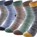 Kids Boys Crew Ankle Socks Cotton Dress Fashion Design Colorful Pattern Seamless Toe 5 Pack Ages 1-11