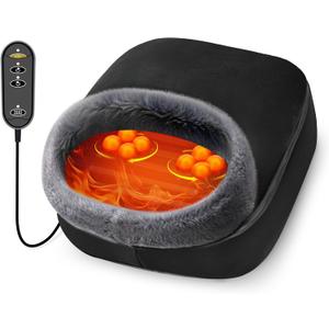 CooCoCo Upgraded FSA HSA Eligible Foot Warmer, Fathers Day Birthday Gifts, Shiatsu Foot Massager with Heat for Plantar Fasciitis, Kneading Feet Massager for Pain Relief, Gifts for Women Mom, Size 13 (Classic, Grey)