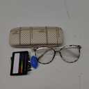 Gaoye Cute Retro Blue-Light Glasses - Mixed Material Frames, Metal Arms, Plastic Nosepads - UV400 Computer Lenses (1-leopard/Transparent Lens)